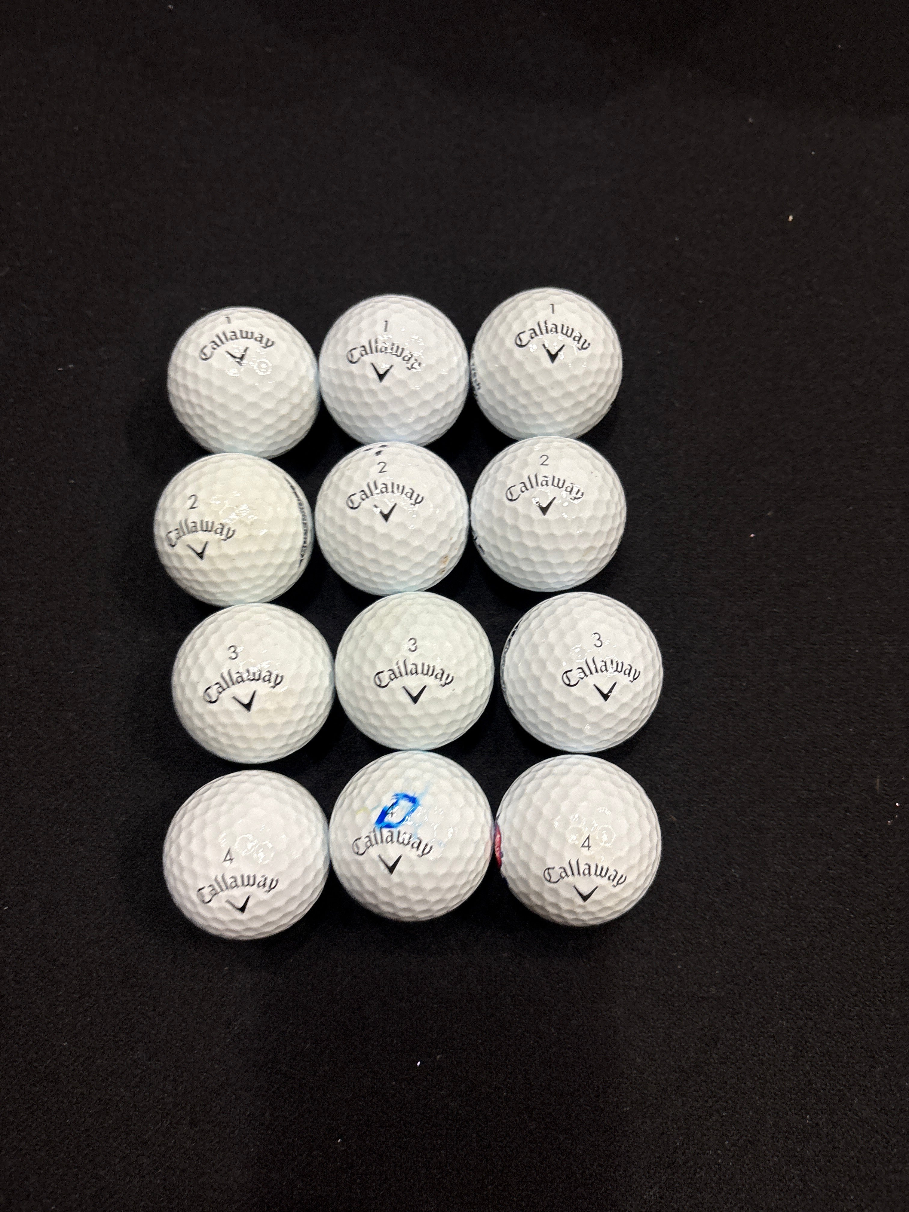 12 used 2nd tier Callaway supersoft golf balls